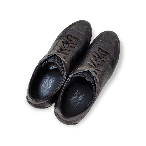 Salvatore Ferragamo Embossed Leather Sneakers - Picture 7 of 10